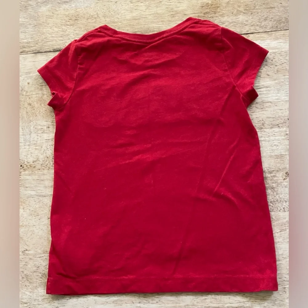 Polo Ralph Lauren Girls’ Sz 5 Red Big Velveteen Logo Tee‎